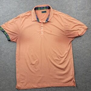 William Murray Polo Shirt Mens Large Orange Golf Performance‎ Stretch Logo Top